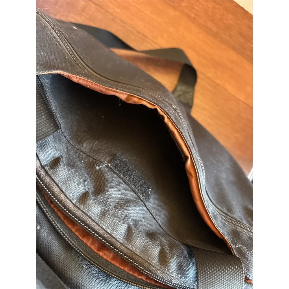 LL Bean Black Canvas‎ Messenger Laptop Shoulder Strap Handle Bag 294131